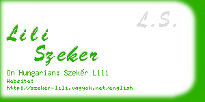 lili szeker business card